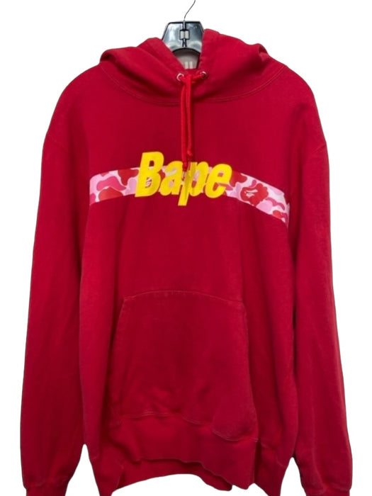 Bape AS IS Size XL Red Cotton logo Hoodie Men's Jacket XL