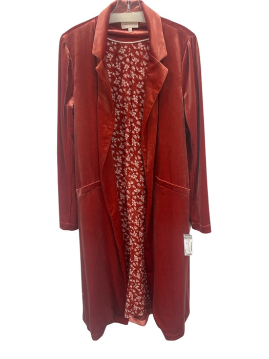 skies are blue Size L Red Polyester Blend Velvet Lapel Duster Jacket Red / L