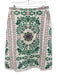 Tory Burch Size 10 White, Green, Pink Cotton Blend Embroidered Side Zip Skirt White, Green, Pink / 10