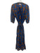 Mary Marshmallow Size L Blue Orange Black Cotton Tigers Balloon Sleeve Dress Blue Orange Black / L