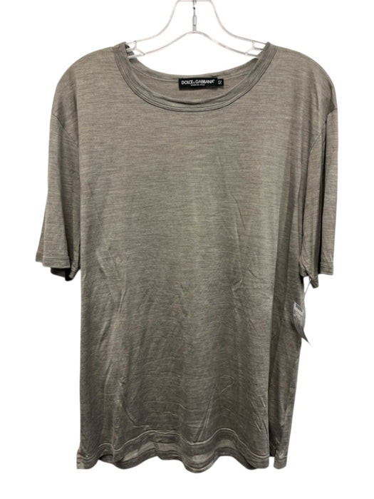 Dolce & Gabbana Size 42 Gray Cotton Heathered T shirt Crew Men's Short Sleeve Gray / 42