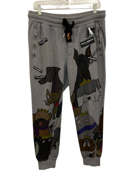 Dolce & Gabbana Size 52 Gray Cotton Blend Dogs Sweatpant Men's Pants Gray / 52