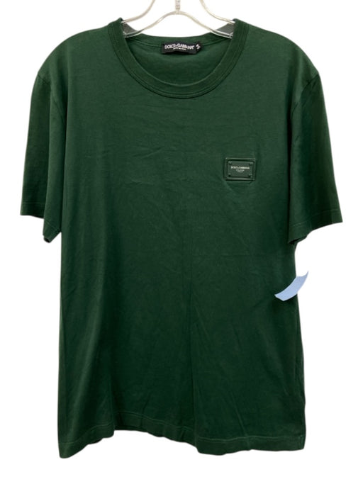 Dolce & Gabbana Size 54 Green Cotton Solid T shirt Crew Men's Short Sleeve Green / 54
