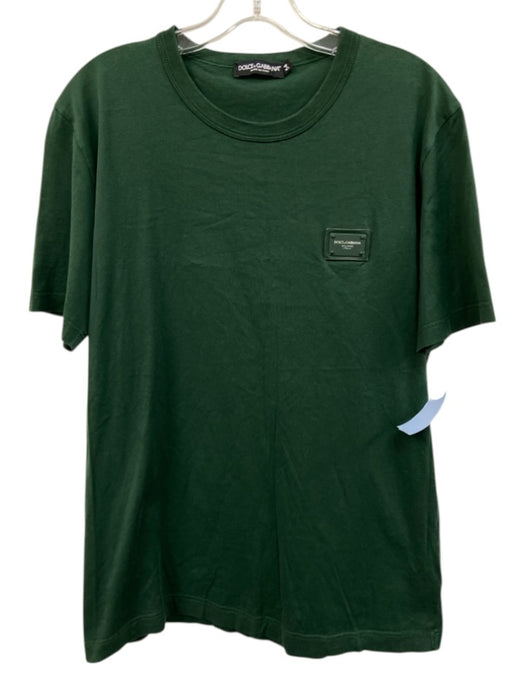 Dolce & Gabbana Size 54 Green Cotton Solid T shirt Crew Men's Short Sleeve Green / 54