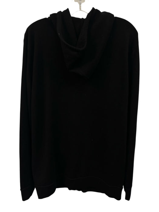 Maison Montagut Size L Black Cashmere Solid Hoodie Zip Up Men's Sweater Black / L