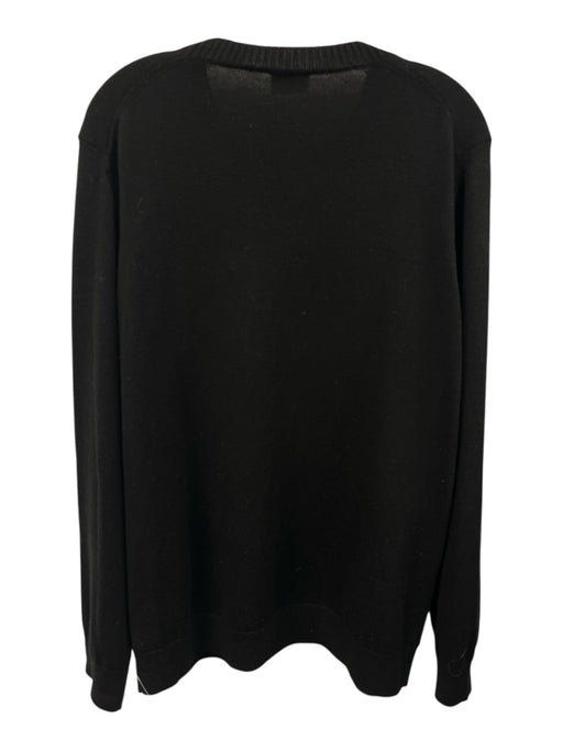 Burberry Size XL Black & White Wool Blend logo Crew Neck Men's Sweater Black & White / XL