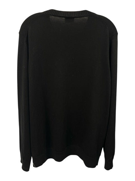 Burberry Size XL Black & White Wool Blend logo Crew Neck Men's Sweater Black & White / XL
