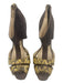 Oscar De La Renta Shoe Size 40 Brown Suede Snake Skin Open Toe Back Zip Heels Brown / 40