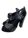 Pierre Hardy Shoe Size 40 Black Suede & Leather Peep Toe Velcro Block Heel Pumps Black / 40