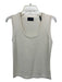 St. John Size S Cream Viscose Rib Knit Sleeveless Scoop Neck Tank Top Cream / S