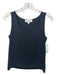 St. John Size P Black Wool Blend Rib Knit Sleeveless Rhinestone detail Tank Top Black / P