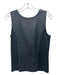 St. John Size P Black Wool Blend Leather Panel Sleeveless Fabric Block Top Black / P