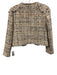 St. John Size 6 White & Multi Cotton Blend Knit Fringe Button Up Jacket White & Multi / 6