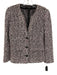 St. John Size 4 White, Pink, Black Wool & Rayon Long Sleeve Knit Skirt Set White, Pink, Black / 4