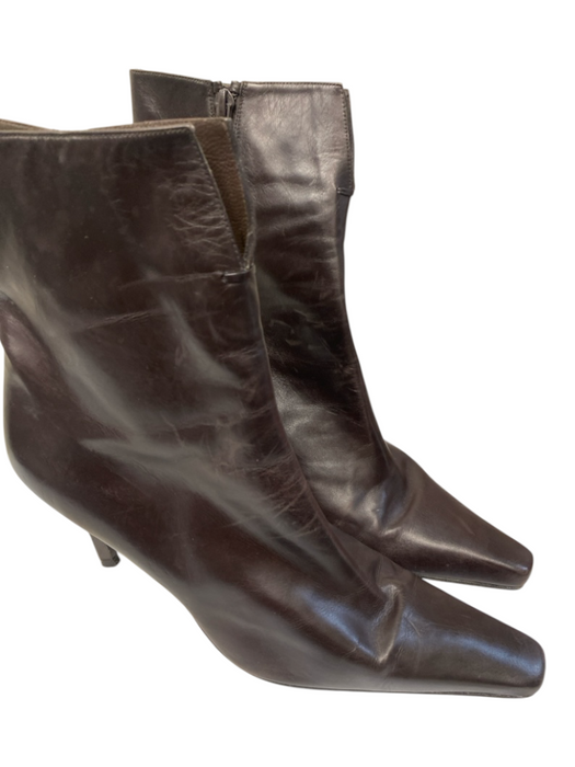 Stuart Weitzman Shoe Size 10 Black Leather Ankle Bootie Side Buckle Boots Black / 10