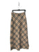 Burberry Size 12 Beige, Black, Burgundy Wool Plaid Back Zip Maxi High Rise Skirt Beige, Black, Burgundy / 12