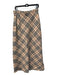 Burberry Size 12 Beige, Black, Burgundy Wool Plaid Back Zip Maxi High Rise Skirt Beige, Black, Burgundy / 12