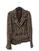 Anna Sui Size 10 Brown & Multi Polyester Blend Two Button Plaid Tweed Jacket Brown & Multi / 10