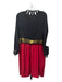 Diane Von Furstenberg Size 10 Black, Red, Gold Silk Waist Tie Long Sleeve Dress Black, Red, Gold / 10