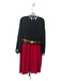 Diane Von Furstenberg Size 10 Black, Red, Gold Silk Waist Tie Long Sleeve Dress Black, Red, Gold / 10