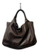 Ferragamo Chocolate Brown Leather Top Handle Braided Design Logo Bag Chocolate Brown / L