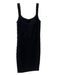 Diane Von Furstenberg Size 12 Black Wool Straight Neck Sleeveless Dress Black / 12