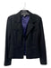 Diane Von Furstenberg Size 12 Black Wool Blend Collared Long Sleeve Jacket Black / 12