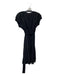 Diane Von Furstenberg Size 8 Black Nylon Blend Puff Sleeves Wrap Front Dress Black / 8