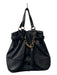 Gucci Black Leather Top Handles Snap Closure Gold Hardware Tassel Detail Bag Black / L