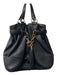 Gucci Black Leather Top Handles Snap Closure Gold Hardware Tassel Detail Bag Black / L