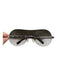 Chanel Clear Metal Aviator Shield Logo Detail Wrap Sunglasses Clear