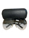 Chanel Clear Metal Aviator Shield Logo Detail Wrap Sunglasses Clear