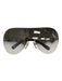 Chanel Clear Metal Aviator Shield Logo Detail Wrap Sunglasses Clear