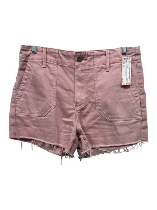 Paige Size 27 Pink Cotton & Lyocell Zip Fly Frayed Hem Pockets Shorts Pink / 27