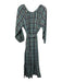 Mirth Size S Teal, Blue, Beige Cotton Plaid Long Sleeve Pockets Dress Teal, Blue, Beige / S