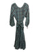 Mirth Size S Teal, Blue, Beige Cotton Plaid Long Sleeve Pockets Dress Teal, Blue, Beige / S