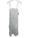 Natalie Busby Size S White Rayon & Linen Tie Straps Square Neck Sleeveless Dress White / S
