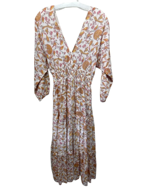 Perry Walker Size 1 White, Yellow, Multi Cotton Bird Print Smocked Detail Dress White, Yellow, Multi / 1