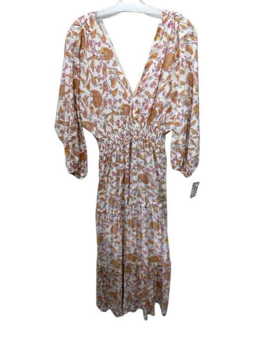 Perry Walker Size 1 White, Yellow, Multi Cotton Bird Print Smocked Detail Dress White, Yellow, Multi / 1