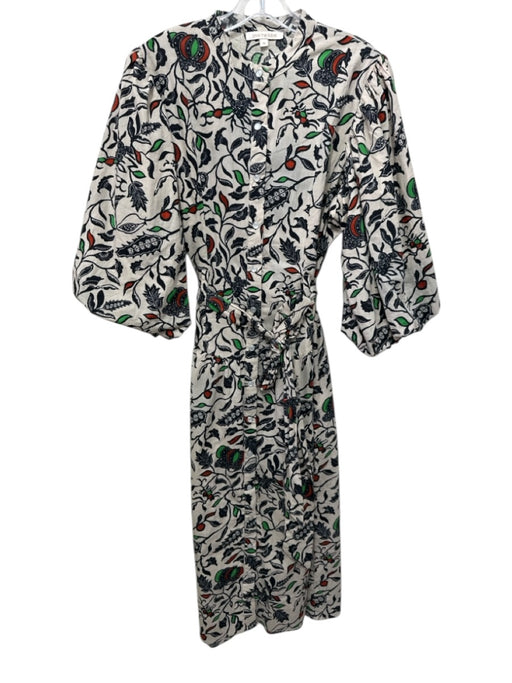 Love The Label Size M Beige, Black, Multi Cotton Abstract Floral Button Up Dress Beige, Black, Multi / M
