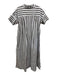 Banana Republic Size XS/S Brown & White Cotton Striped Quarter Button Dress Brown & White / XS/S
