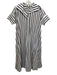 Banana Republic Size XS/S Brown & White Cotton Striped Quarter Button Dress Brown & White / XS/S