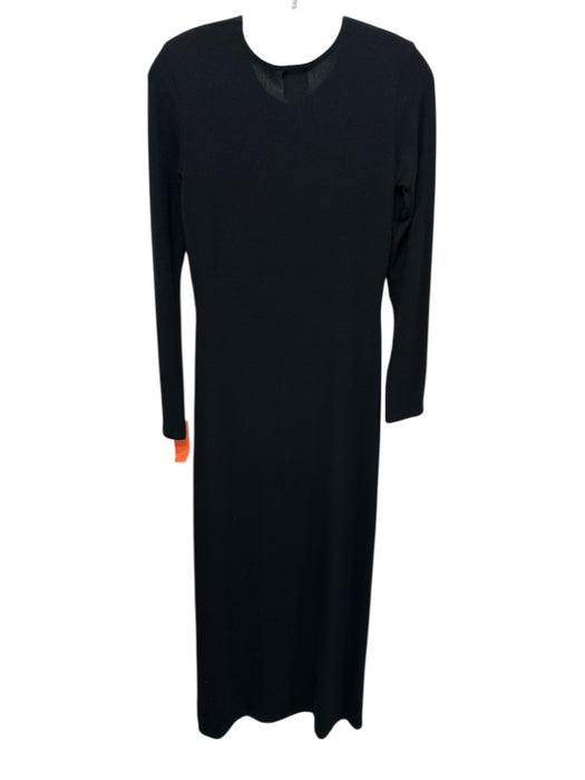 Leset Size S Black Polyester & Rayon Ribbed Long Sleeve Dress Black / S