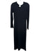 Leset Size S Black Polyester & Rayon Ribbed Long Sleeve Dress Black / S
