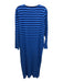 Ann Mashburn Size S Blue Cotton Striped Long Sleeve Leg Slit Dress Blue / S
