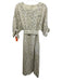 Mirth Size S Ivory, Blue, Multi Cotton Abstract Floral Long Sleeve Dress Ivory, Blue, Multi / S