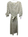 Mirth Size S Ivory, Blue, Multi Cotton Abstract Floral Long Sleeve Dress Ivory, Blue, Multi / S