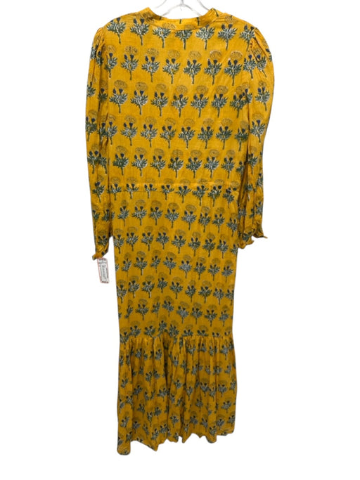 India Collection Emerson Fry Size S Yellow, Green, Multi Cotton Dress Yellow, Green, Multi / S