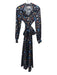 Meghan Fabulous Size S Black, Blue, Multi Cotton & Nylon Butterfly Print Dress Black, Blue, Multi / S