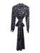 Meghan Fabulous Size S Black, Blue, Multi Cotton & Nylon Butterfly Print Dress Black, Blue, Multi / S